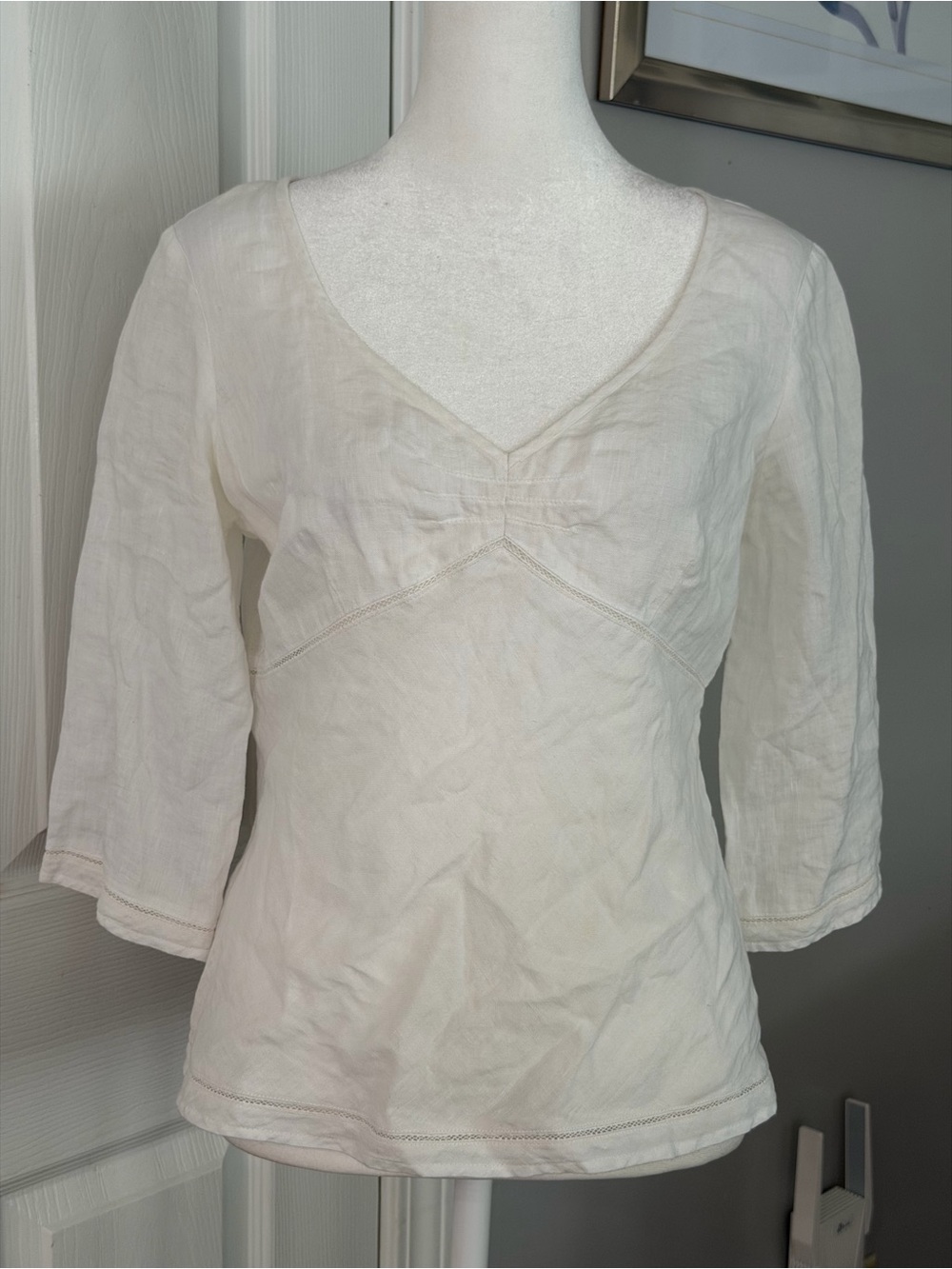 Ann Taylor V-Neck Linen Blouse